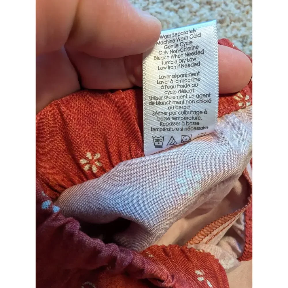 Coldwater Creek PJ Pants 3X Pink Floral Wide Leg Ankle Rayon Drawstring
